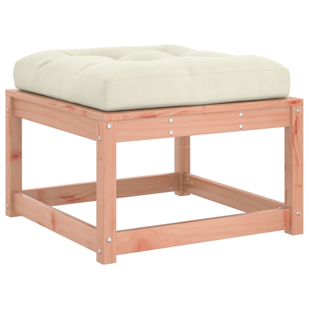 Garden Footstool with Cushions Solid Wood Douglas